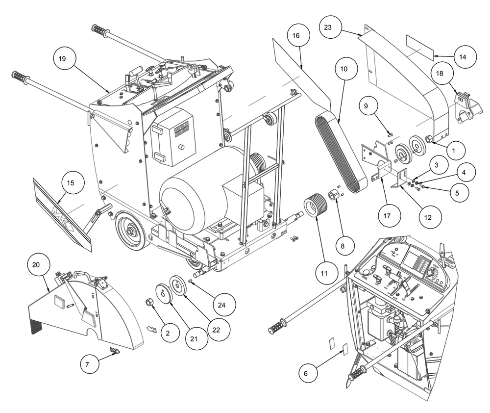 Section 01 Diagram and Parts List for MK-4026B 167439-26 MK Diamond Concrete Saw